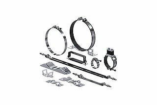 First-class quality: HYDAC band straps mount large-volume containers of any shape.
