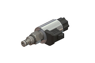 Proportional throttle valves for systems with the gravity lowering function
