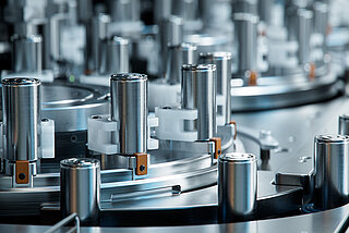 One of the stages in the production of lithium-ion batteries.