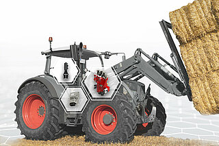 Tractor with EHC components: Joystick