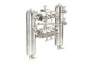 Shut-off device for duplex gas filters