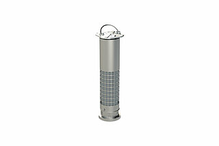 Depiction of a silver Air-X filter element for reducing tank volumes