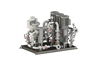 System for the process water filtration in a large hydropower plant
