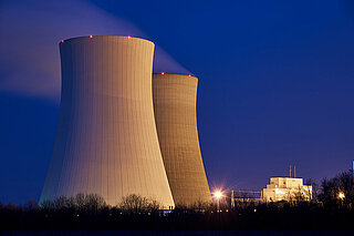 Cooling towers at night: Here
