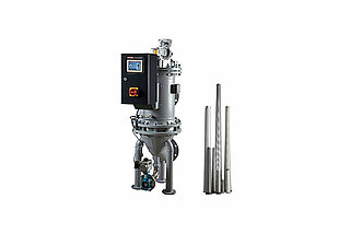 Coarse protection for endangered systems: Automatic backwash filter RF3 with canned elements
