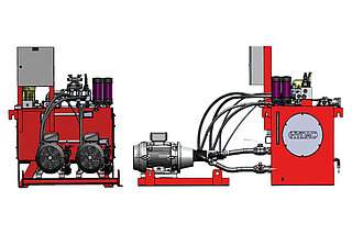 HYDAC wagon tipper hydraulic power unit for wagon clamping mechanisms in mining