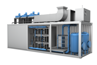 3D depiction of an electrolyser