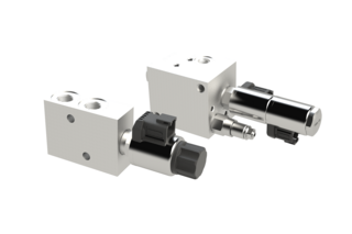 Two variants of control blocks for supplying quick couplers
