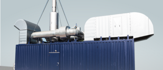 Depiction of genset as an example of a decentralised power plant